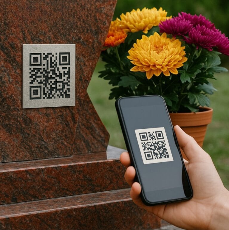 Virtuálna spomienka | QR kód na pomníku