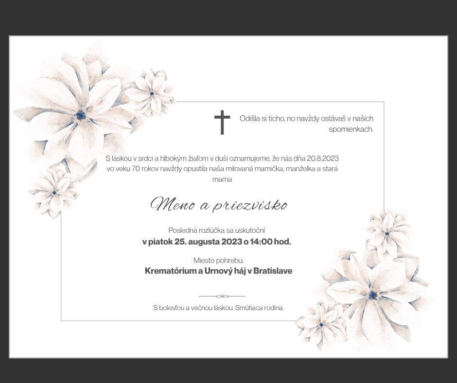 Smútočné oznámenie/parte